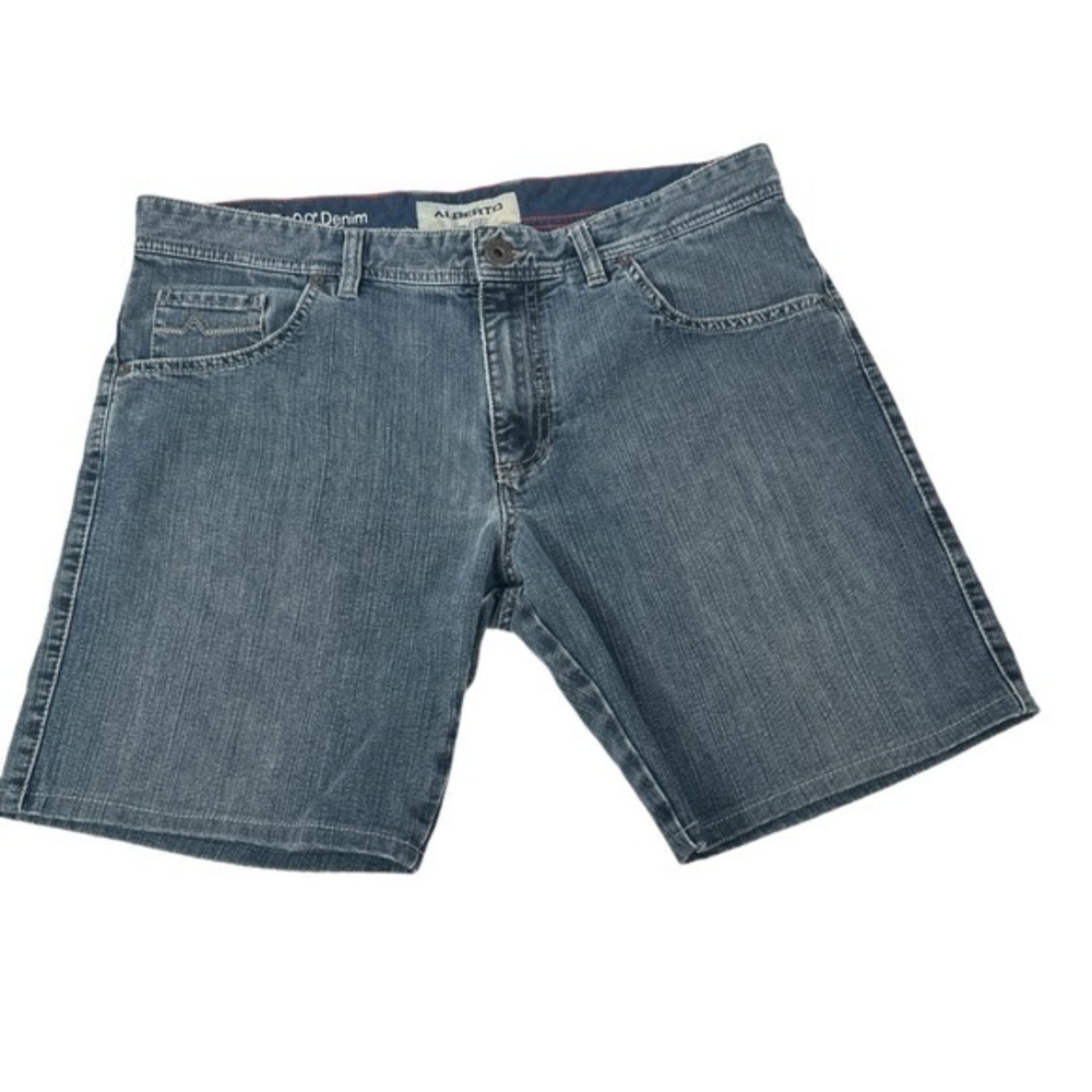 MEN'S ALBERTO T400‎ MODERN FIT 890 STONE JEAN SHORTS  LUXURY WAIST 35 (1704)